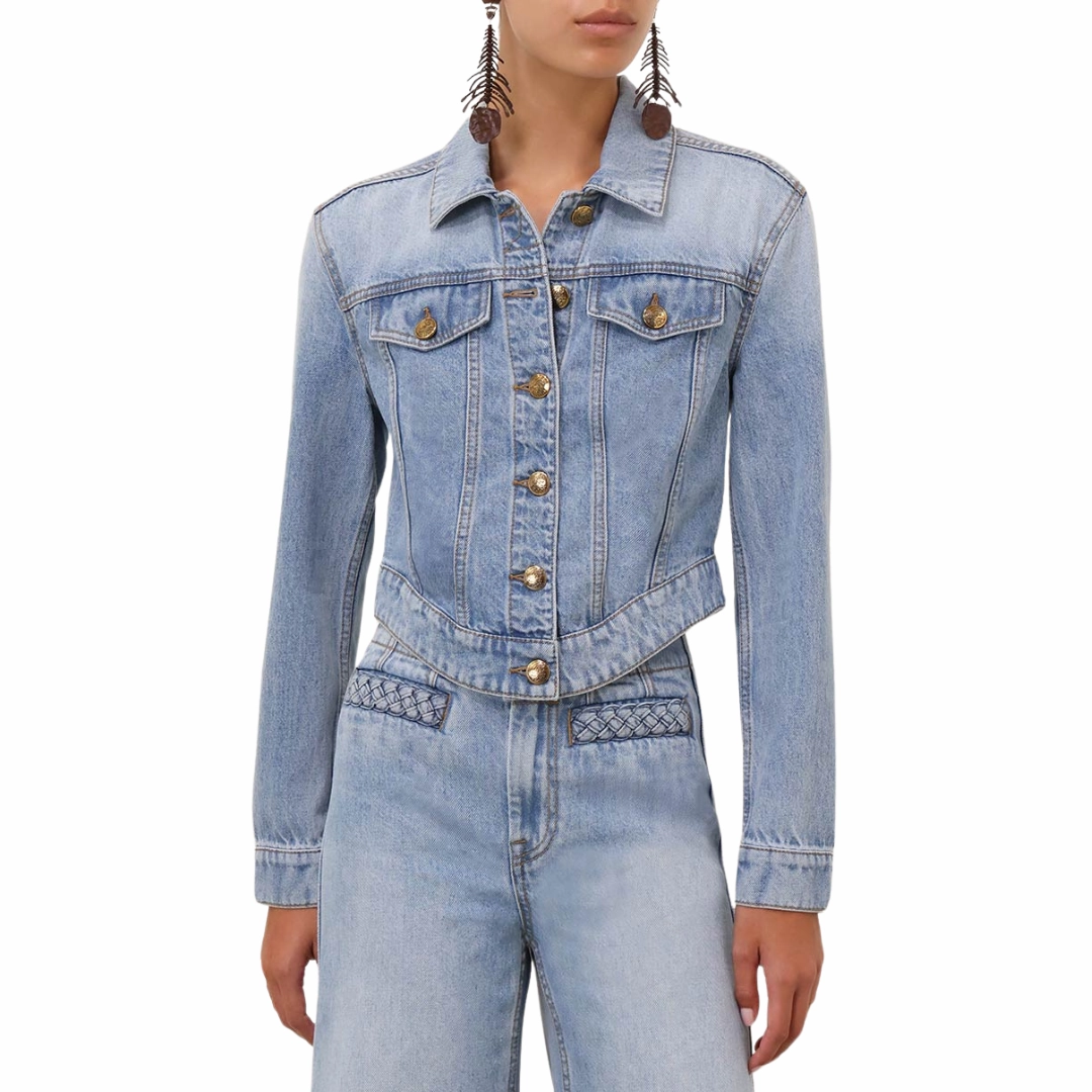 Laser Cut Airflow Vents Lucky Fitted Denim Jacket