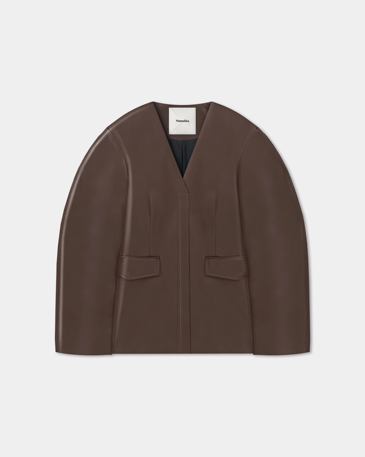 energy-efficient Everyday Performance Erina - Regenerated Leather Jacket - Chocolate