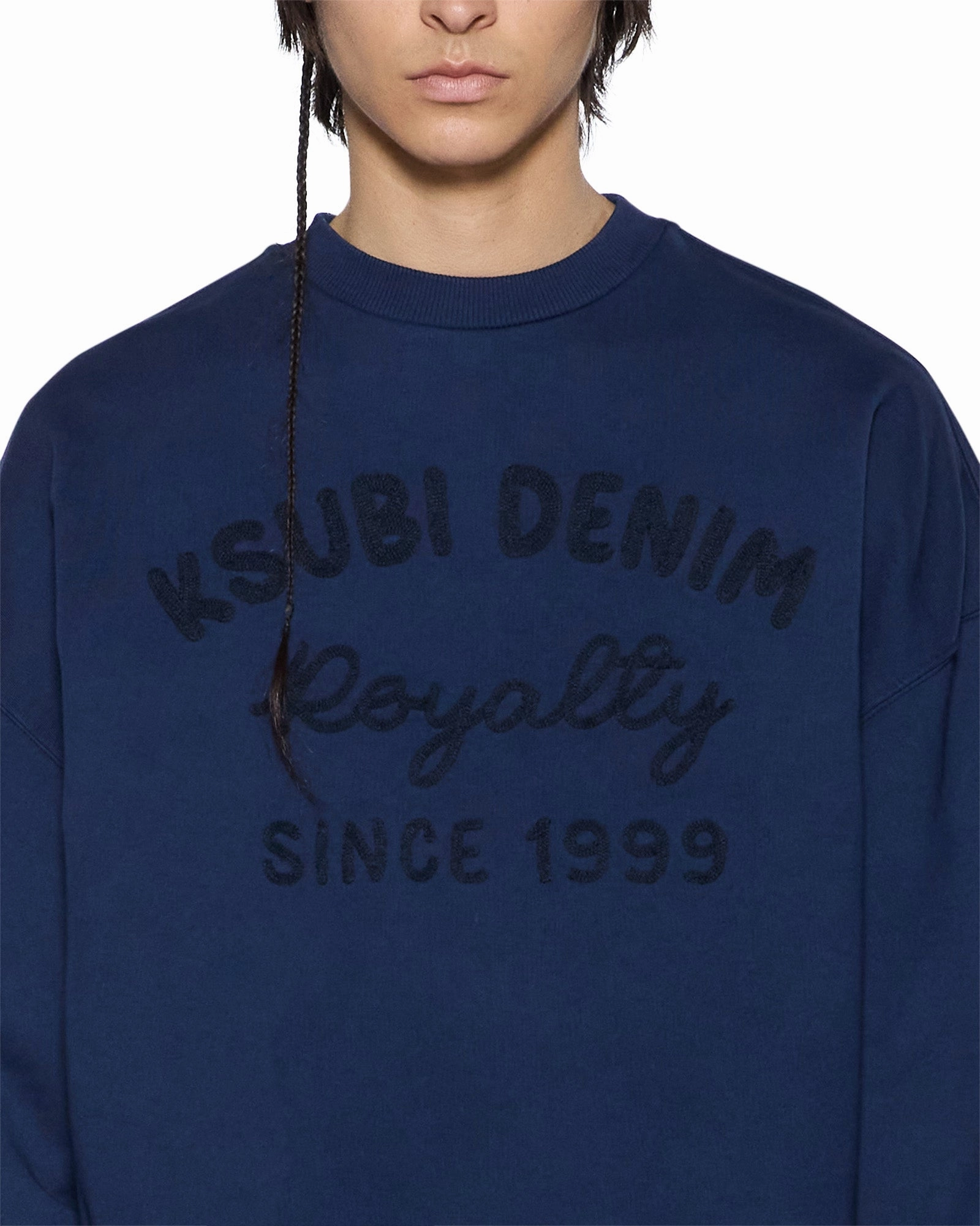Quick Dry Fabric NonChafe Tag Placement MEKANIK CREWNECK INK BLUE
