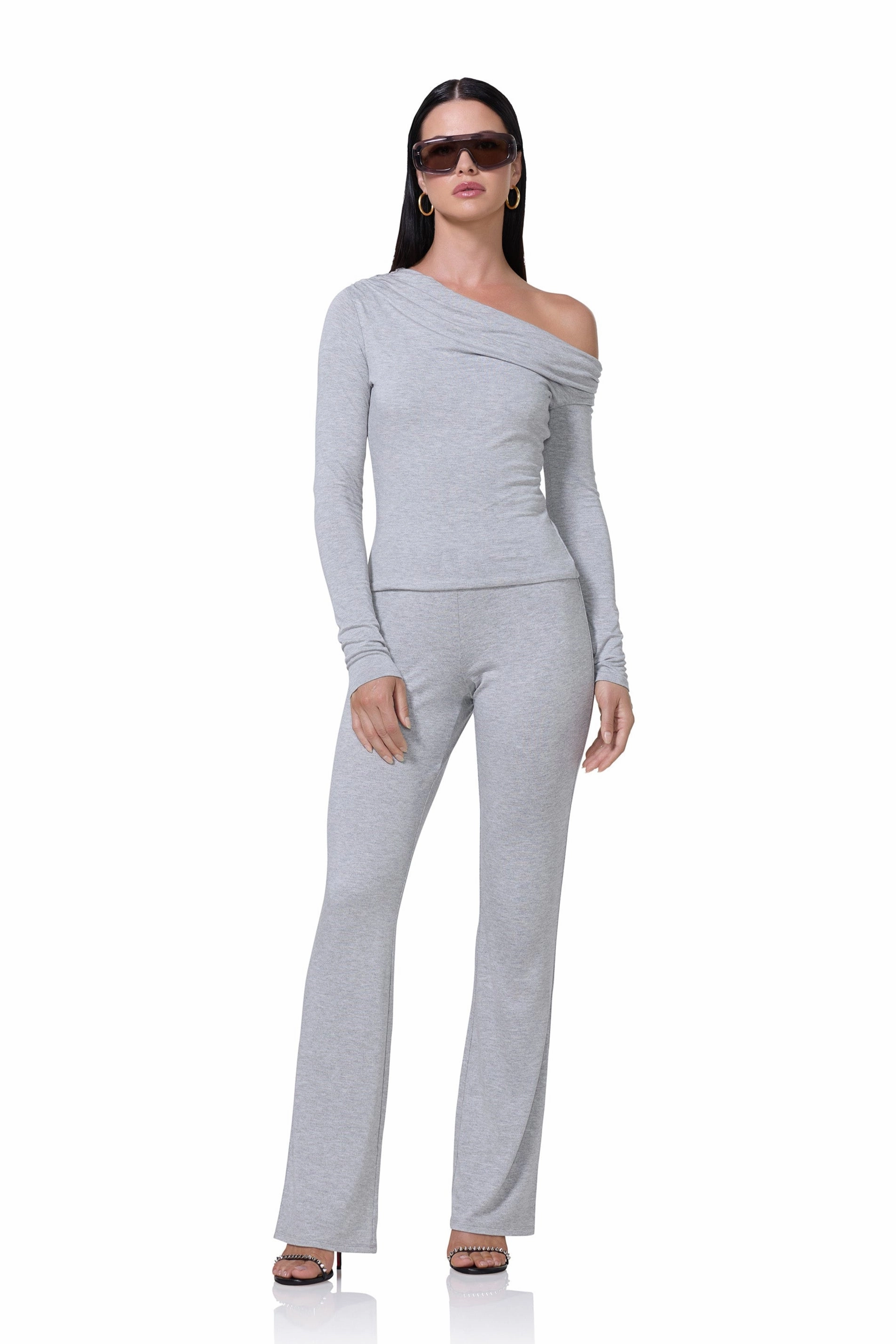 RaglanSleeve Tagless Neckline Bria Top - Heather Grey