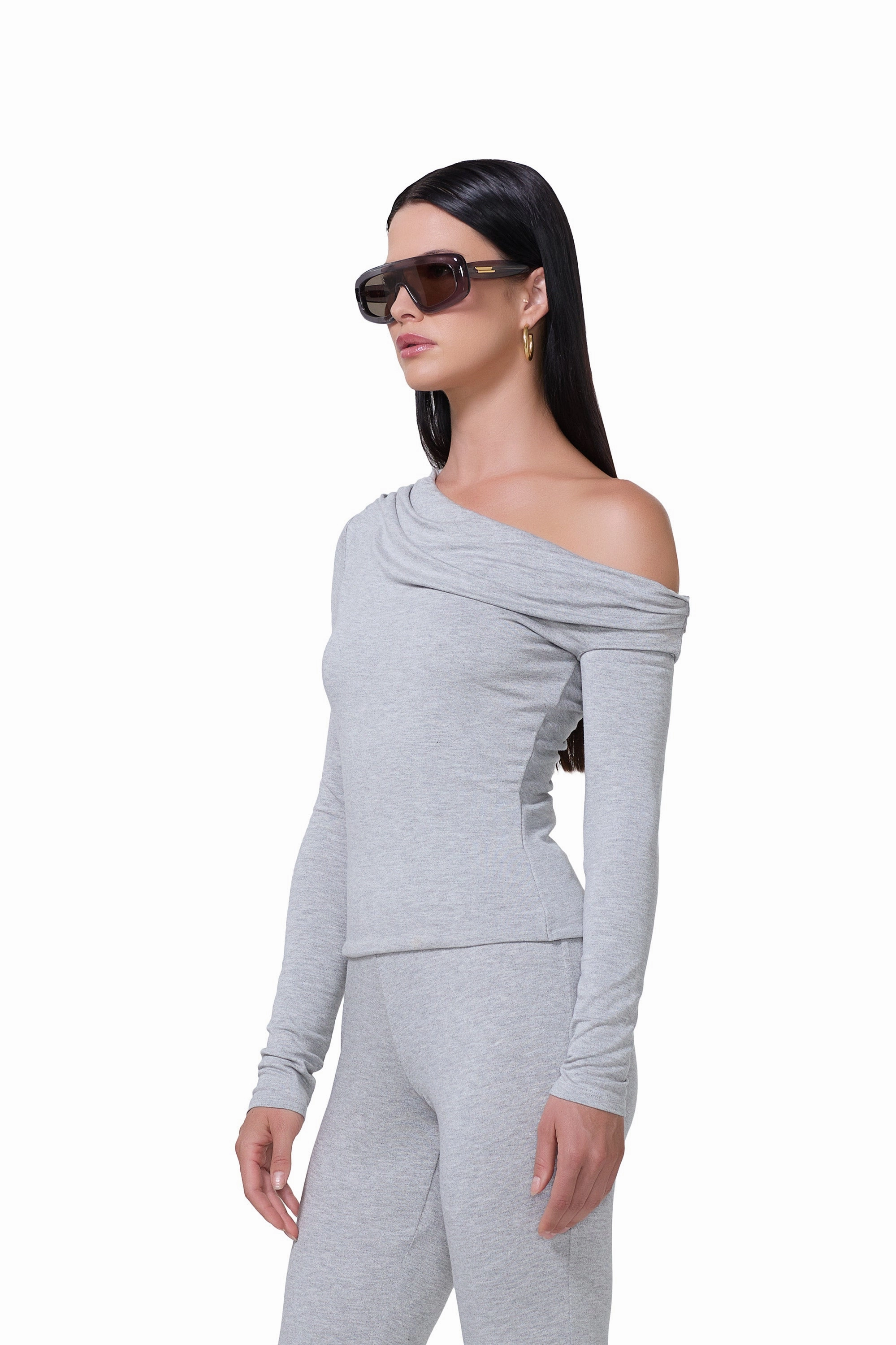 Built In Filter Layer Bria Top - Heather Grey