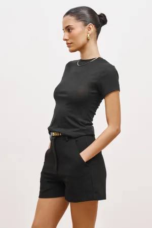 FrayResistant Fabric Semi Sheer 90's T Shirt - Black