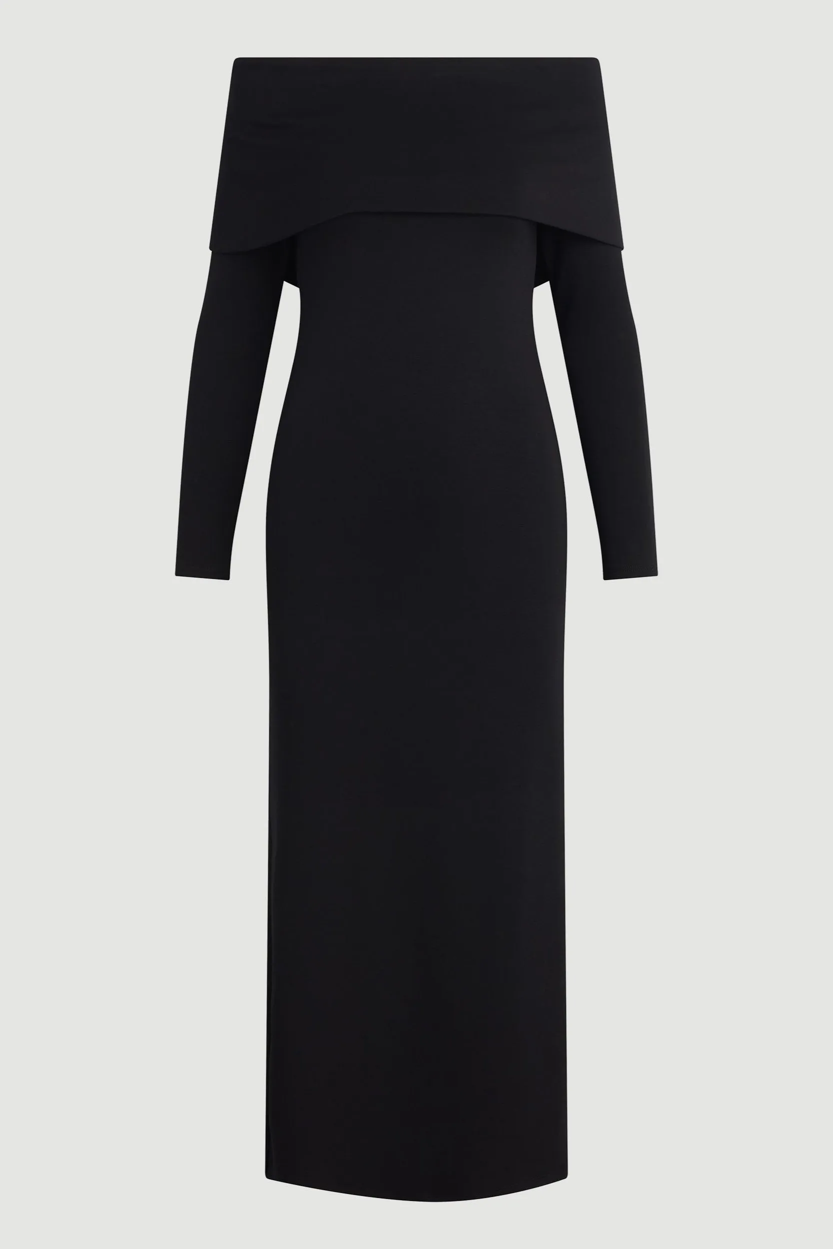 Morgan Split Foldover Jersey Dress (Petite) Sheer Light Fitted waist