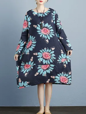 Floral Printed Vintage Loose Dresses