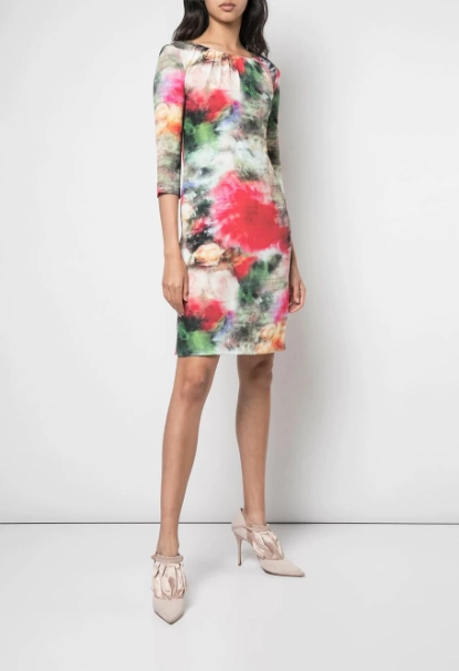 Floral Print Fitted Dress Noble Glow All Gender Fit