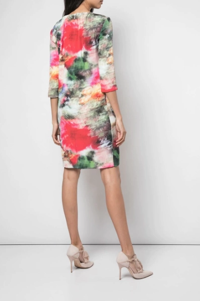 Light and Comfortable New York Floral Print Fitted Dress