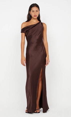 Professional Comfort SOL ASYM DRESS - DARK CHOCOLATE