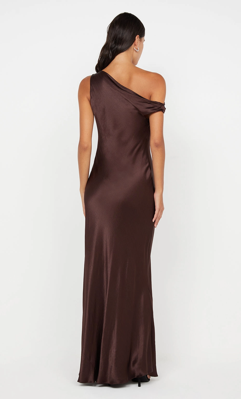 SOL ASYM DRESS - DARK CHOCOLATE Tall-Fit