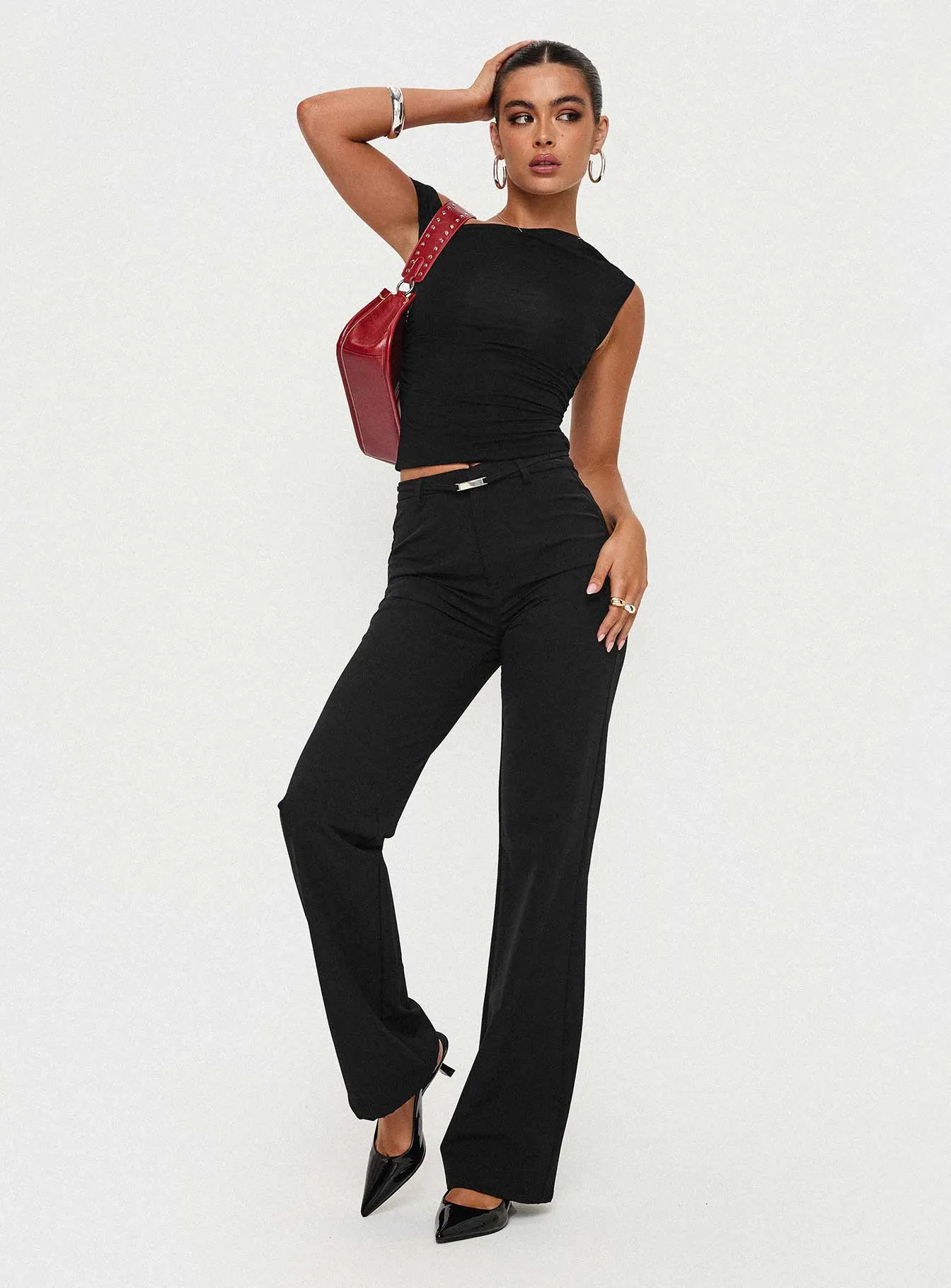 Flounce Pants Black