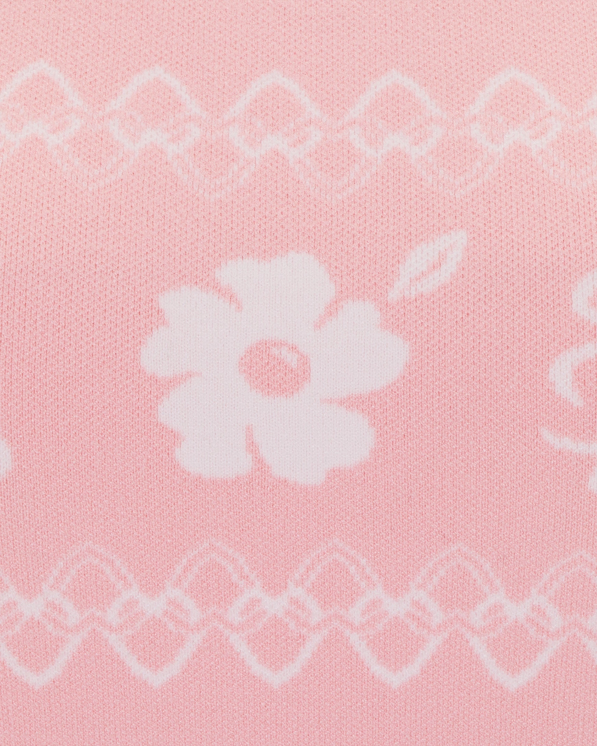 Soft Knit Flower Jacquard Knit Vest - Pink