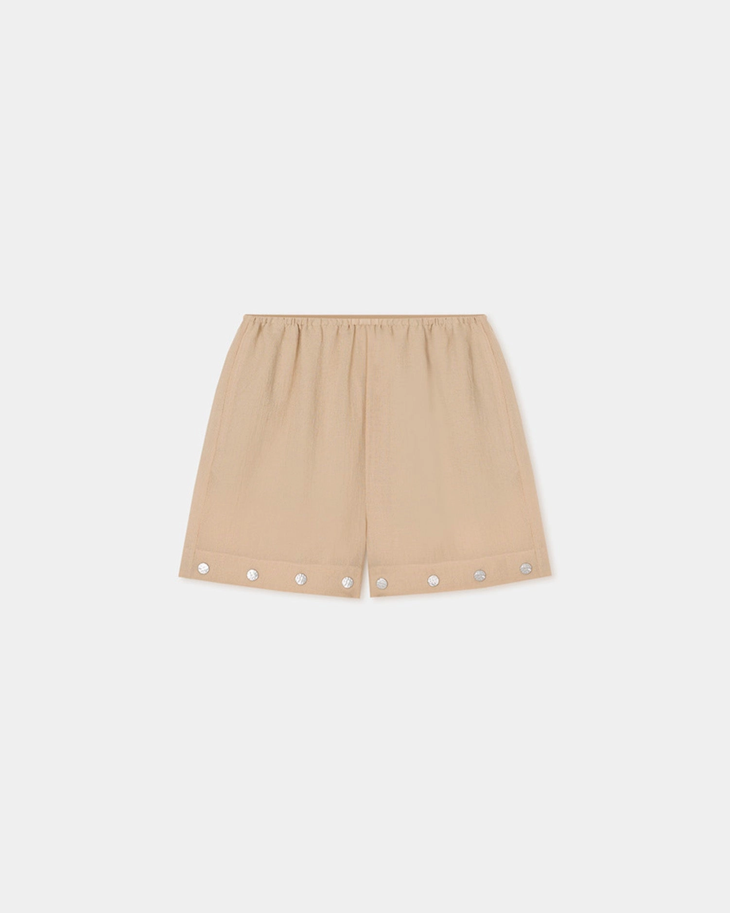 Dylla - Studded Gauze Shorts - Wax Cozy Stretch Fit Adjustable Belt Loops