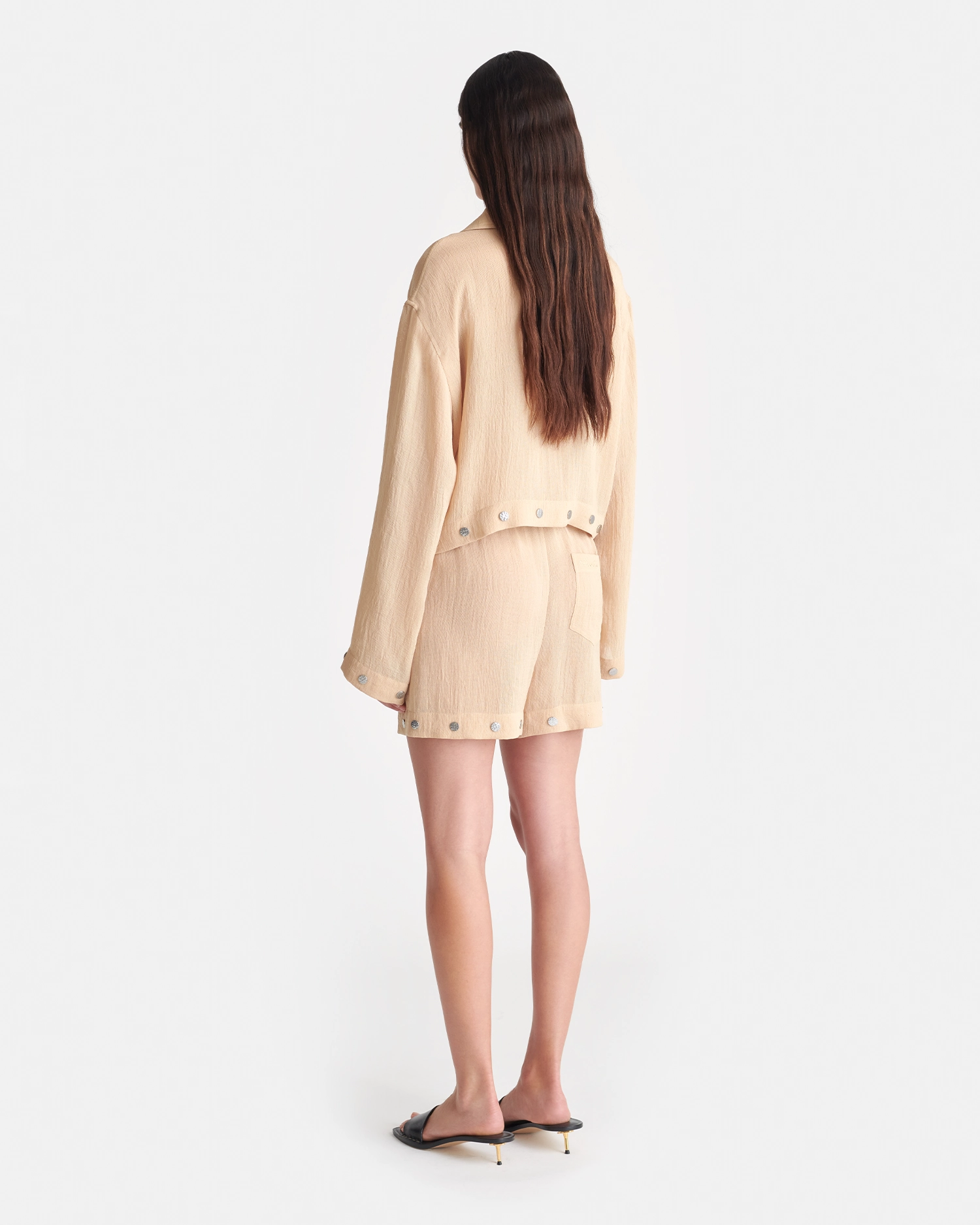 Dylla - Studded Gauze Shorts - Wax Travel Ready Fit