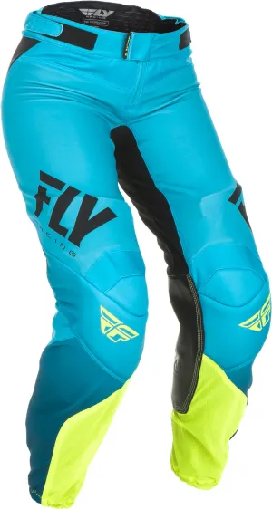 FLY RACING WOMEN'S LITE RACE PANTS BLUE/HI-VIS SZ 11/12 372-63109
