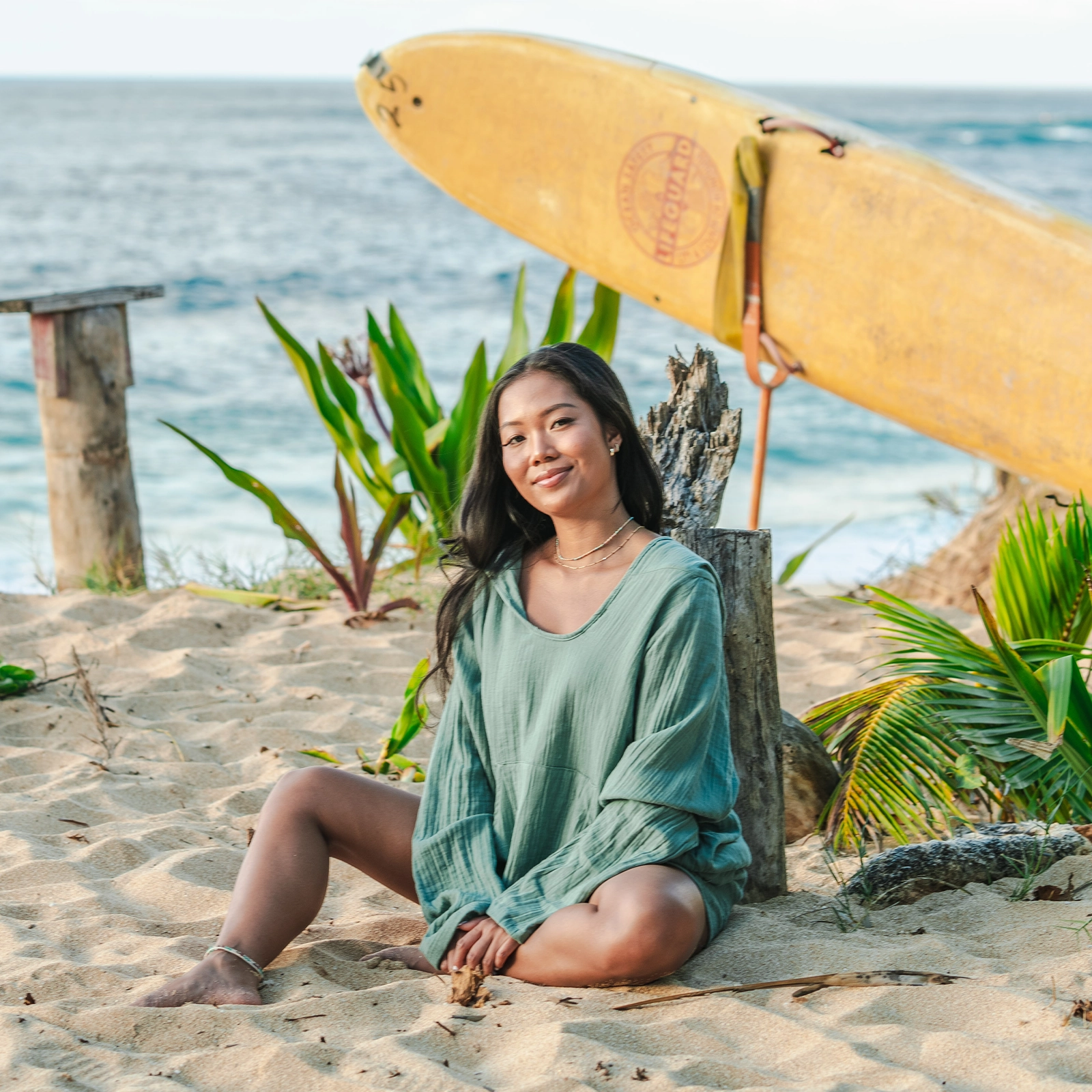 Sage Baja Pullover Sun Protection Fabric