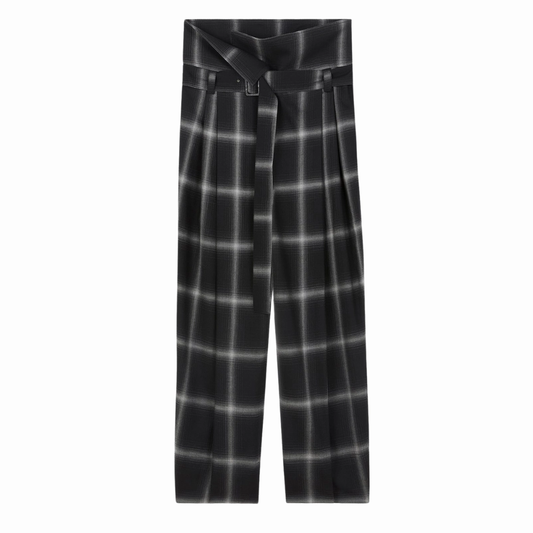 Fold Over Plaid Pant FrictionResistantEdging Breathable Layer