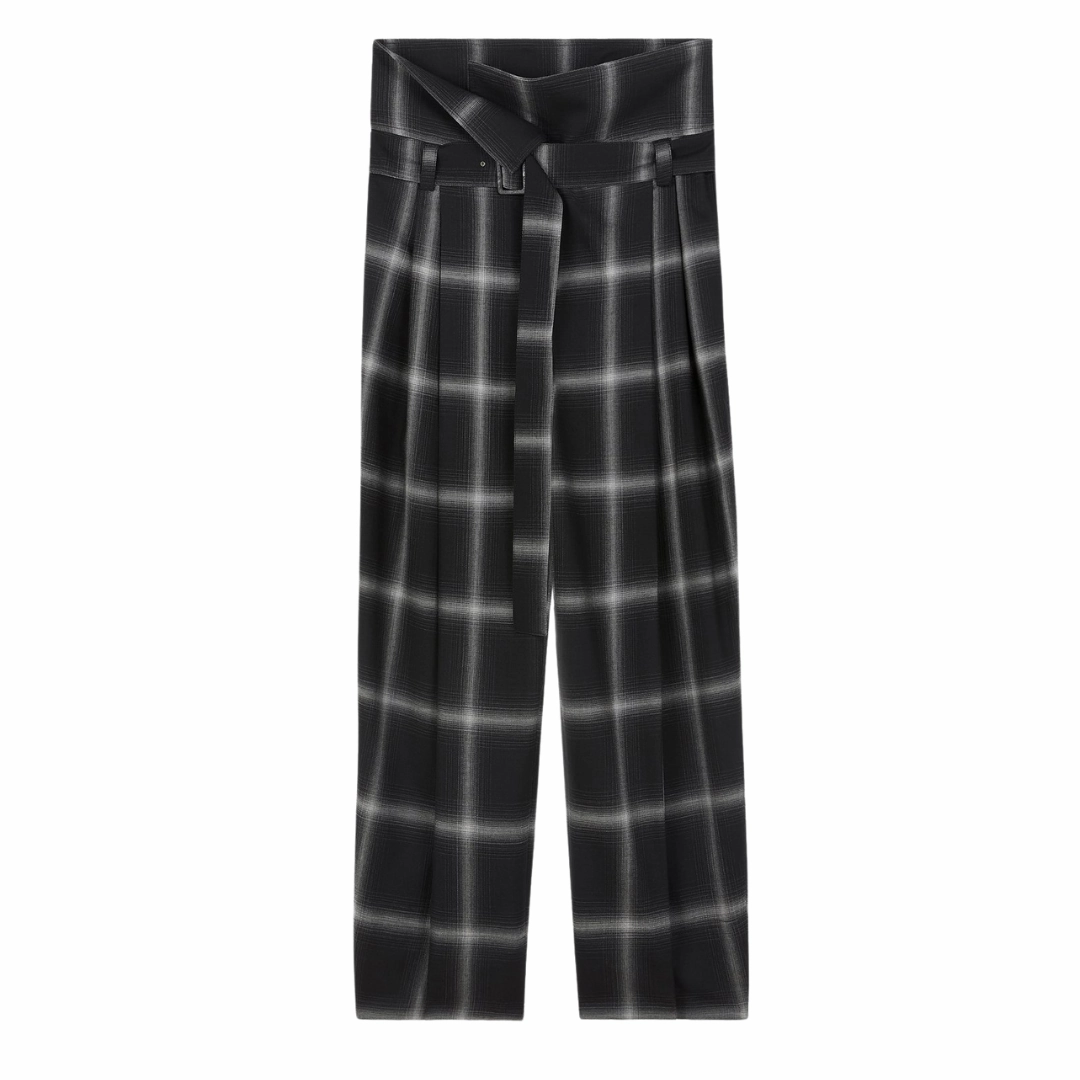 Zip-off legs Fold Over Plaid Pant