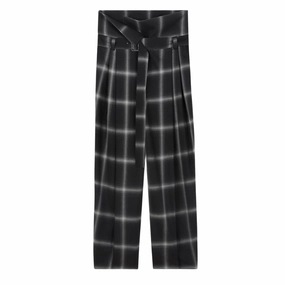 Fold Over Plaid Pant FrictionResistantEdging Breathable Layer