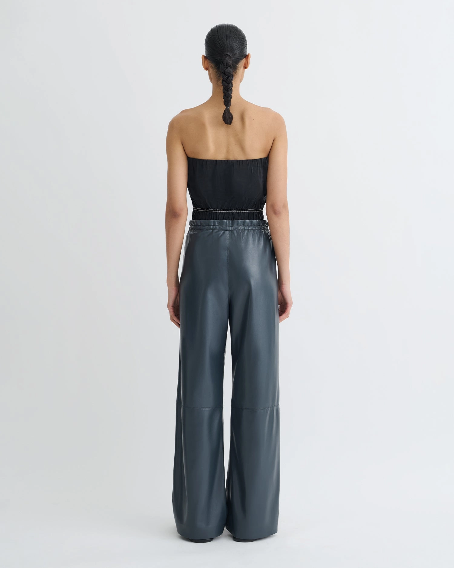 Perfectly Fit Adjustable Belt Loops Geb - Okobor? Alt-Leather Pants - Steel Blue