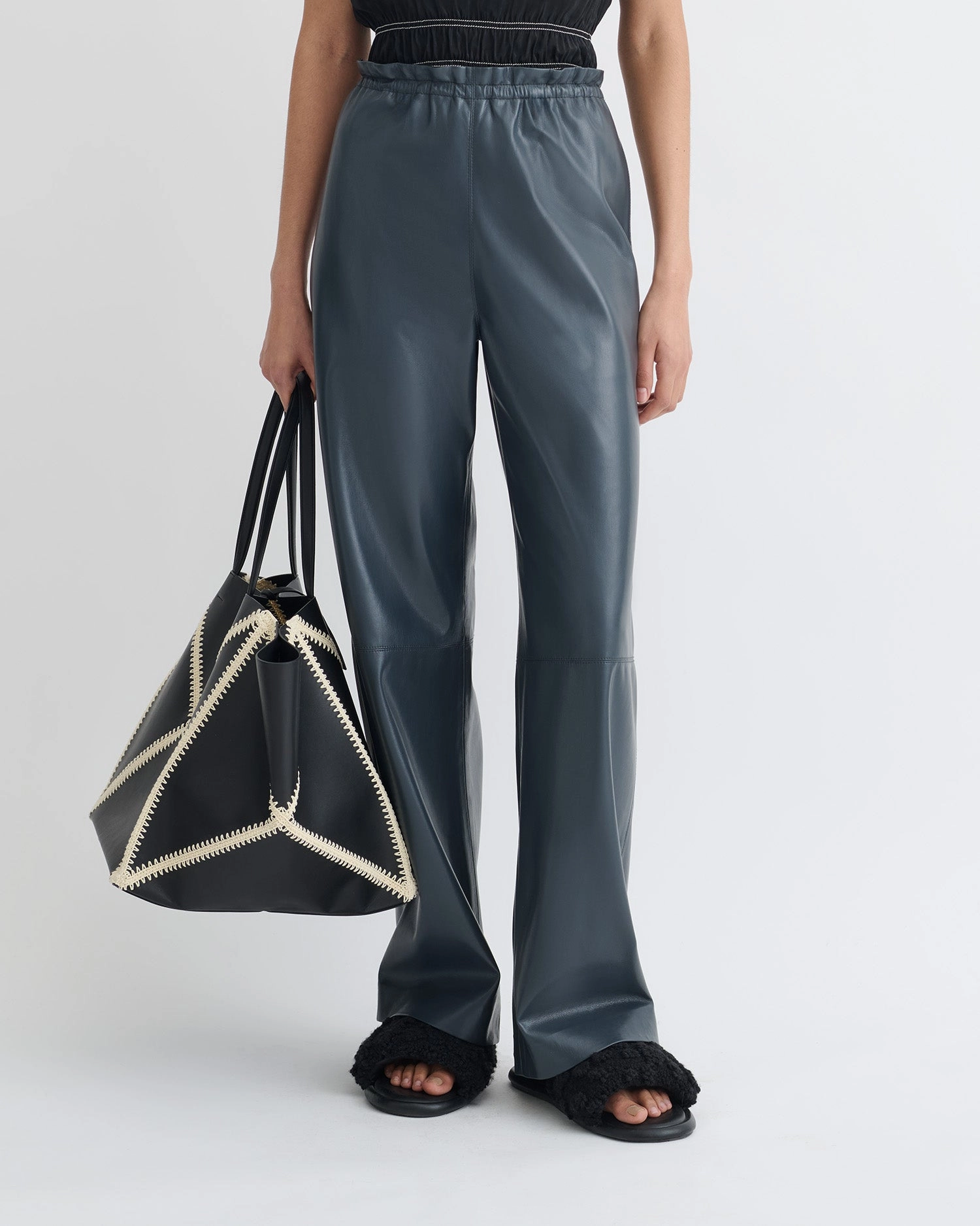 Geb - Okobor? Alt-Leather Pants - Steel Blue Quick Comfort Fit