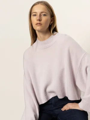 Forever Wool Cashmere Popover Light Twilight Mauve Low Profile Seaming Yarn Dyed Fabric
