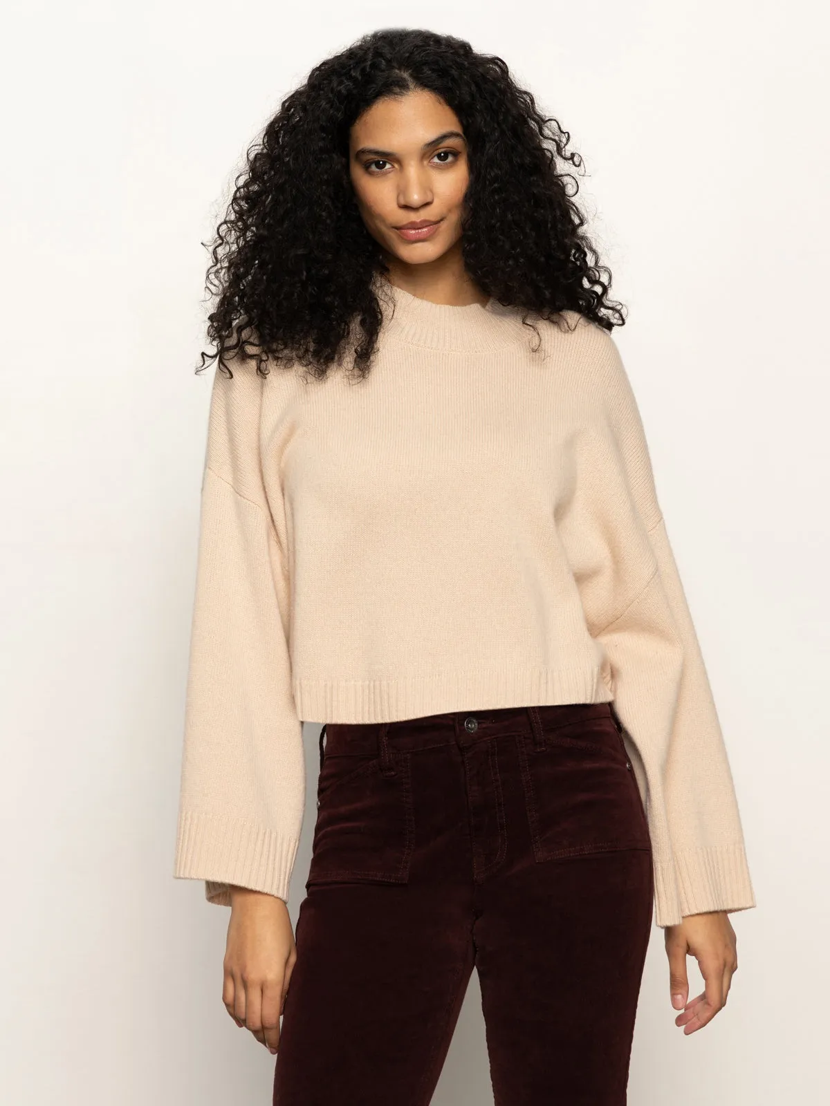 Circular Knit Forever Wool Cashmere Popover Toasted Beige
