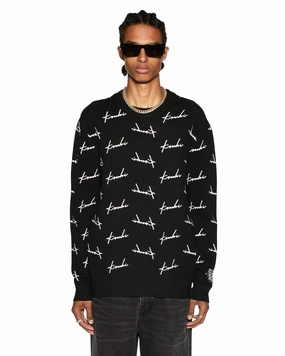 TailoredCut SKRIPT KNIT CREW BLACK