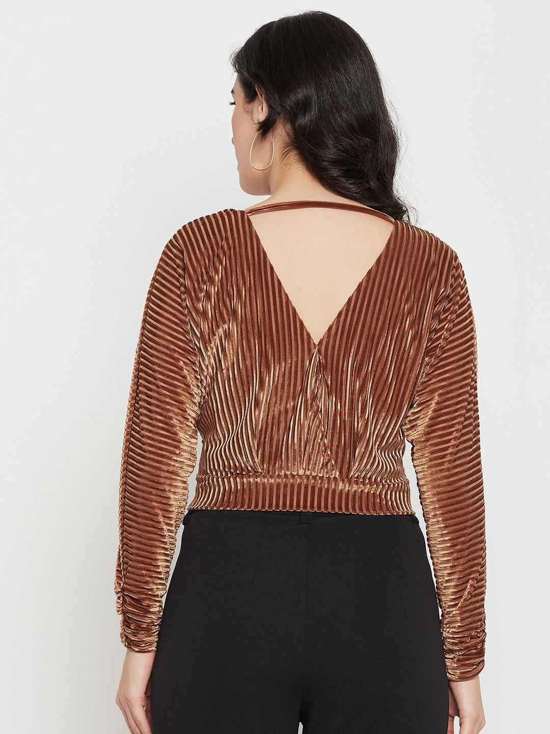 Wear Resistant Edge Madame Tan Striped Crop Top