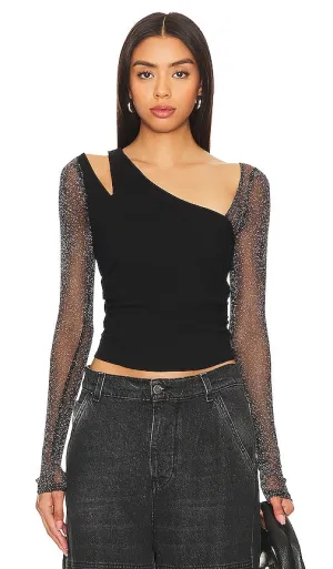 Free People x REVOLVE Janelle Layered Top in Black