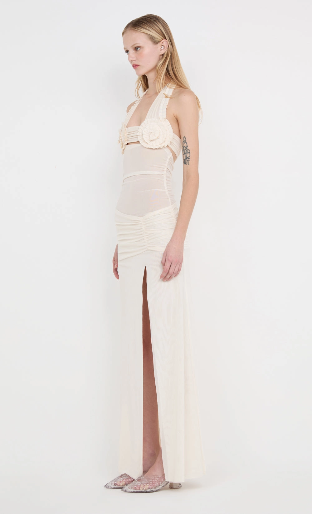 Seasonal Layering VIOLA SPIRAL MAXI DRESS - BUTTERCREAM