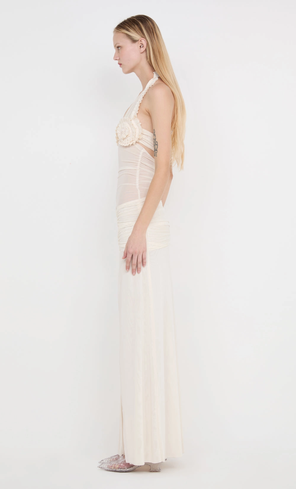 City Layers VIOLA SPIRAL MAXI DRESS - BUTTERCREAM
