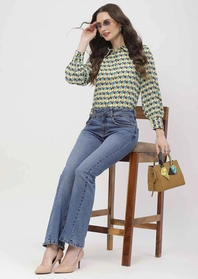 Madame Cut Seam Dark Blue Flared Jeans Staple Piece Weekend Vibes