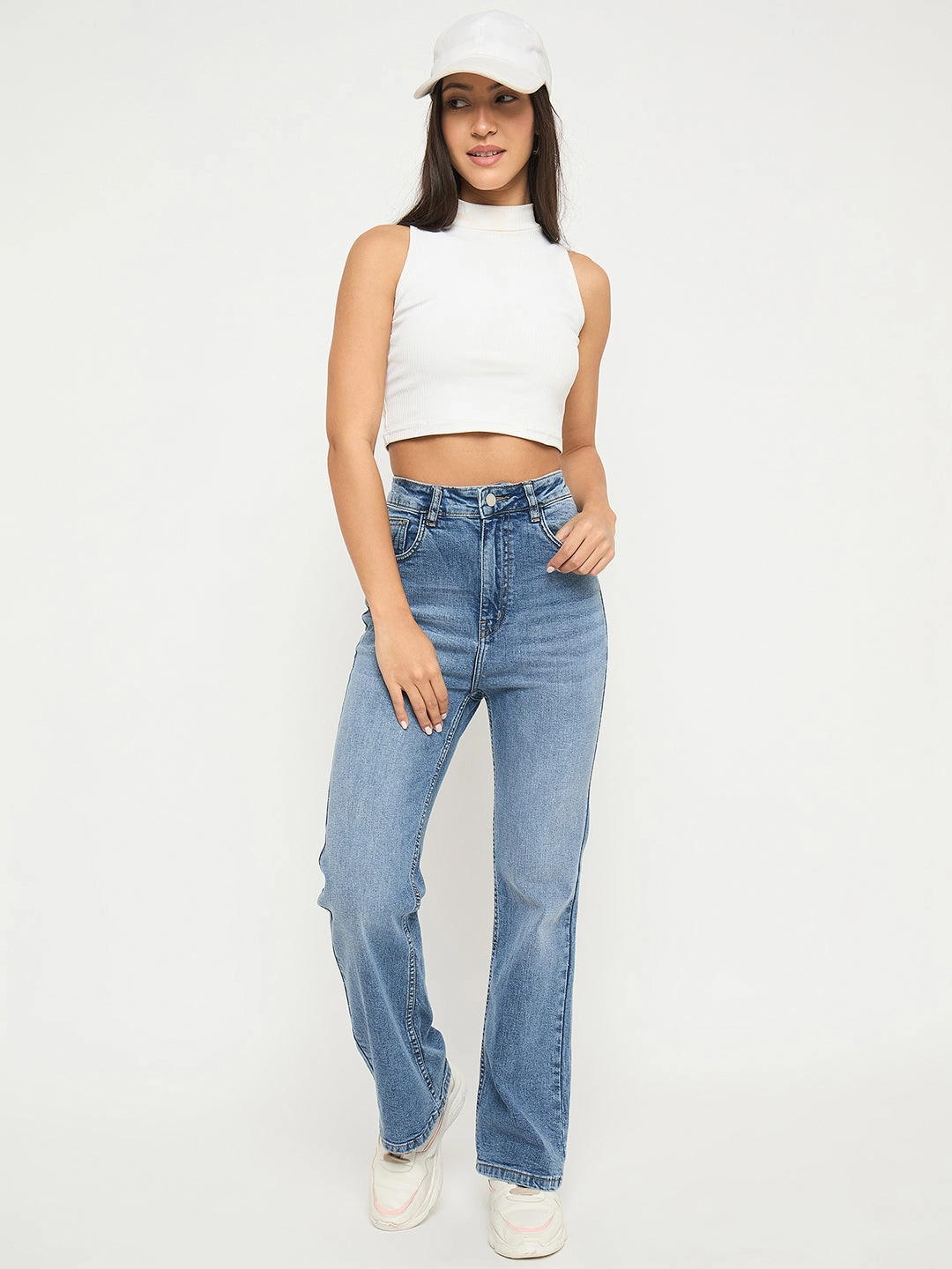 Student Outfit Streetwear Fan Madame Whiskered Stone Wash Light Blue Jeans