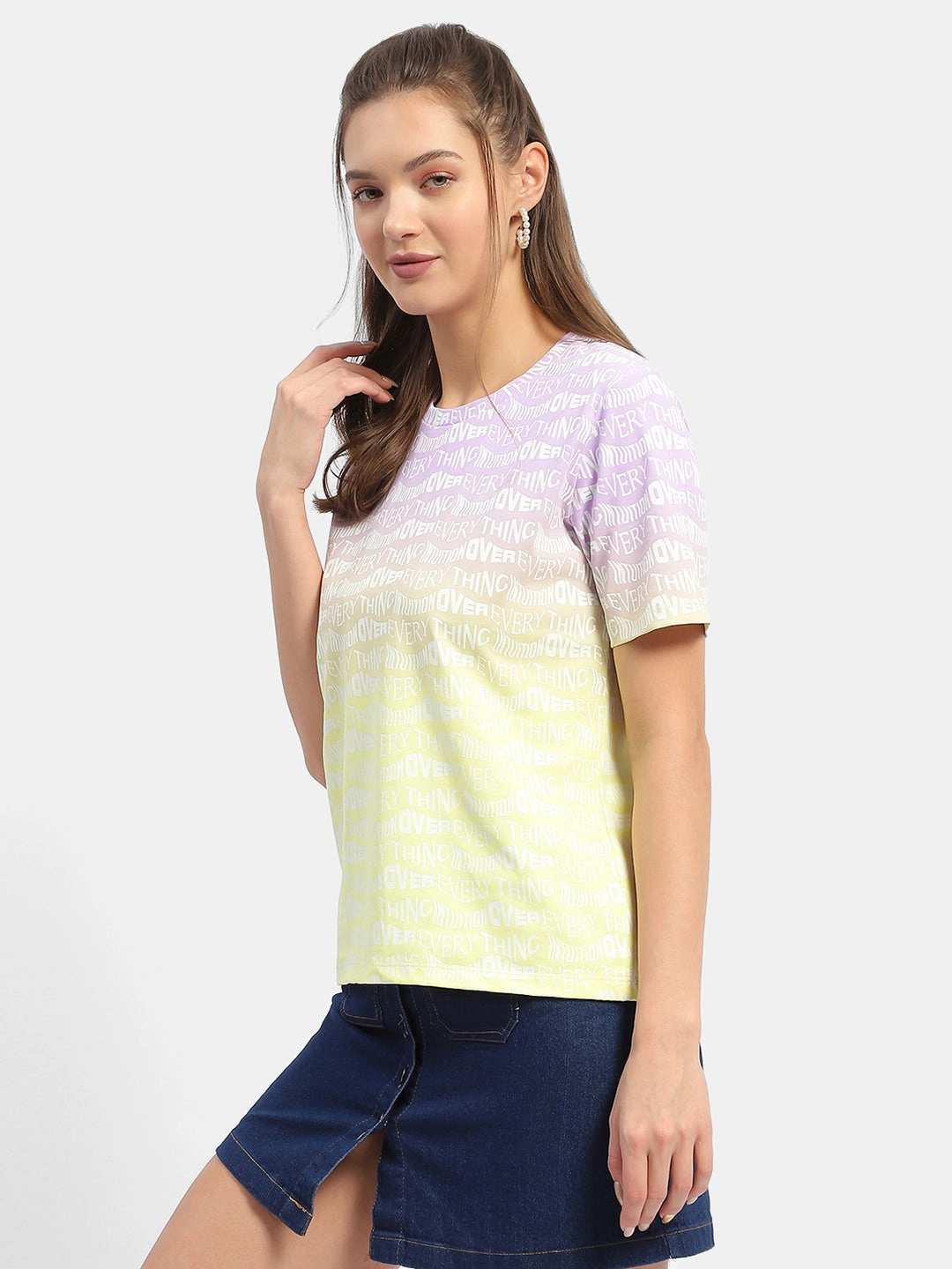 Madame Typography Purple Ombre Effect T-Shirt Flexible Fit