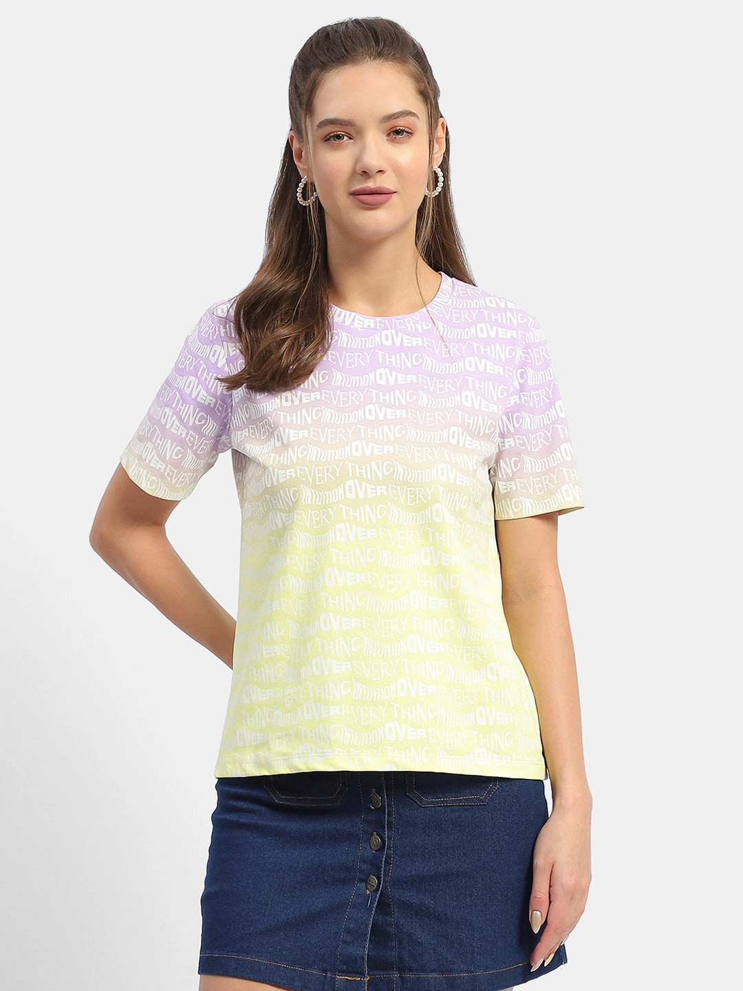 Madame Typography Purple Ombre Effect T-Shirt Perfect for Any Outfit
