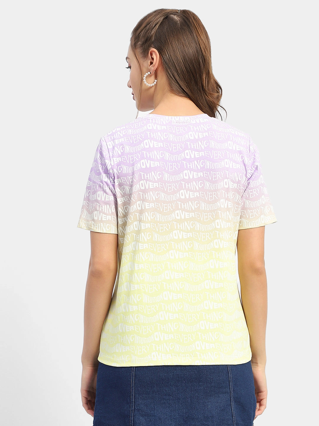 Comfort Flex Ethically Sourced Material Madame Typography Purple Ombre Effect T-Shirt