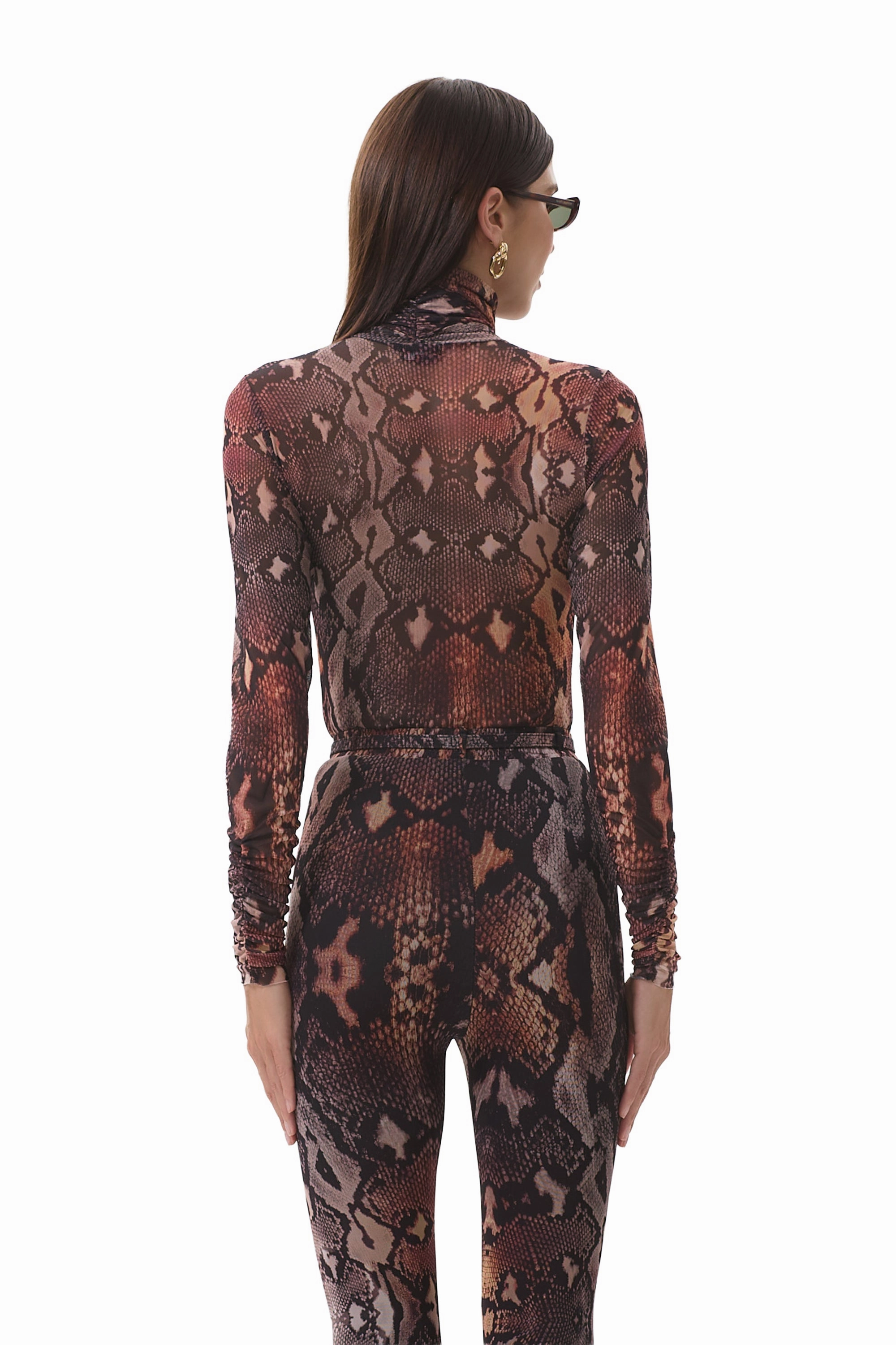 Laser Cut Edges Julien Top - Scattered Snake