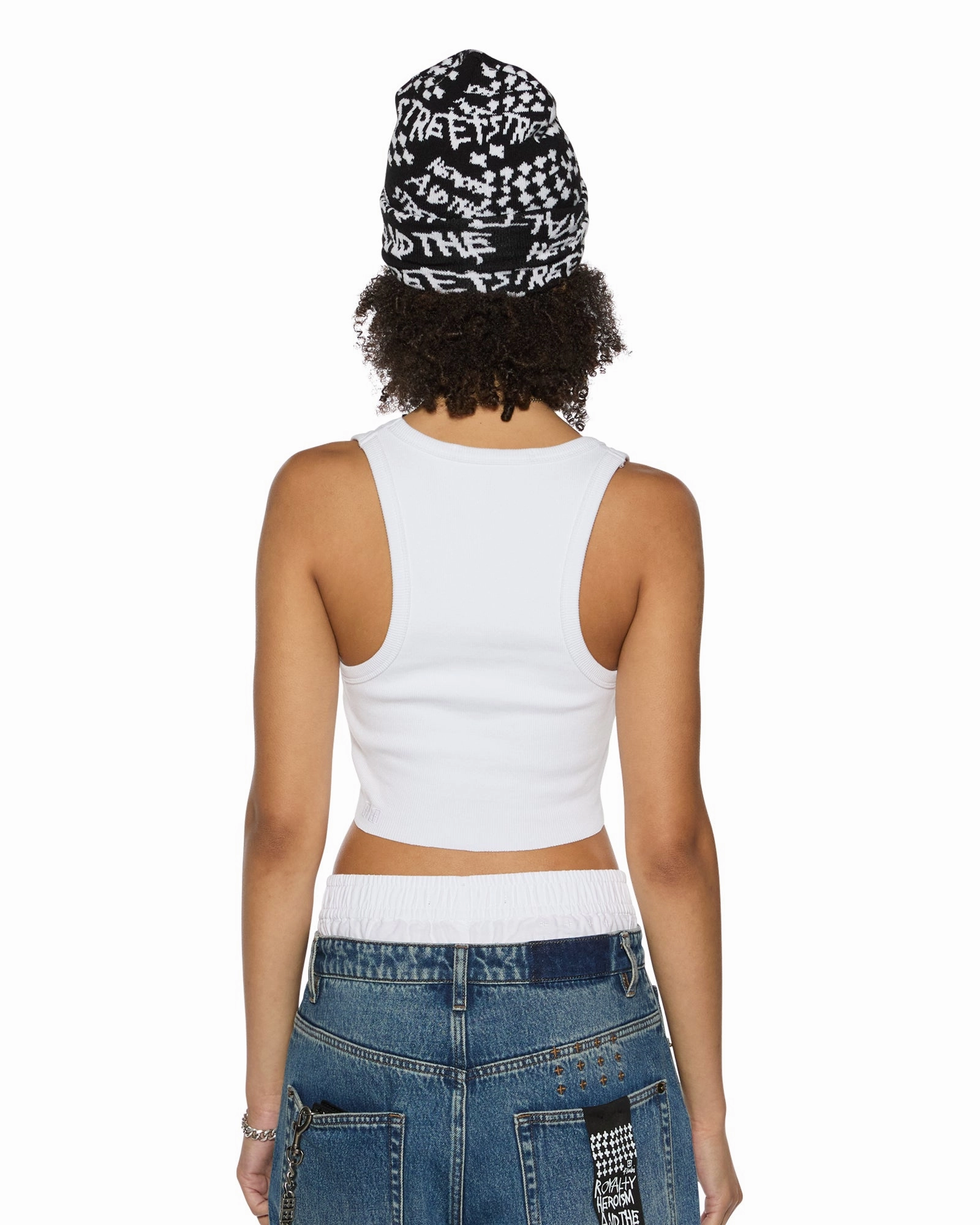 STACKED ORIGIN CROP WHITE OdorResistantFinish Thermal Regulation Technology