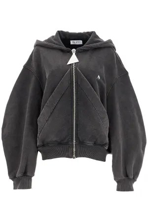 'full zip washed jersey sweatshirt with 247WCF15JF05 FADED BLACK