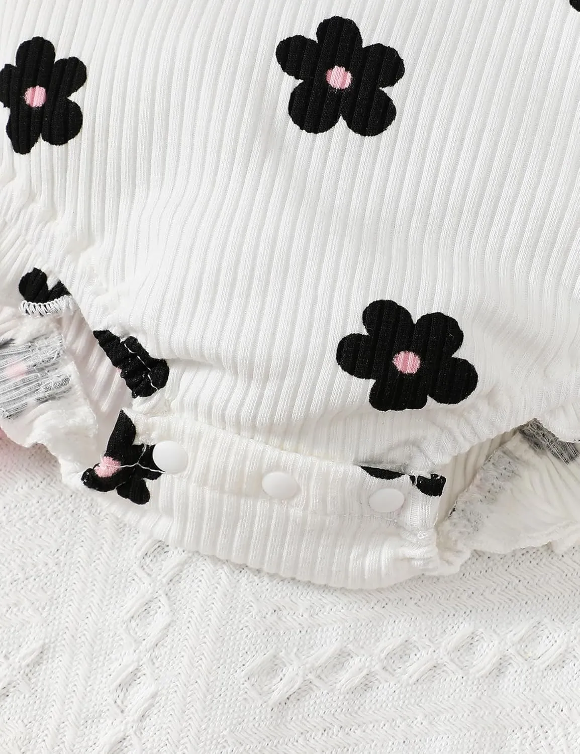 Fullfamous Baby Girl Ruffled Jumpsuit and Headband Set