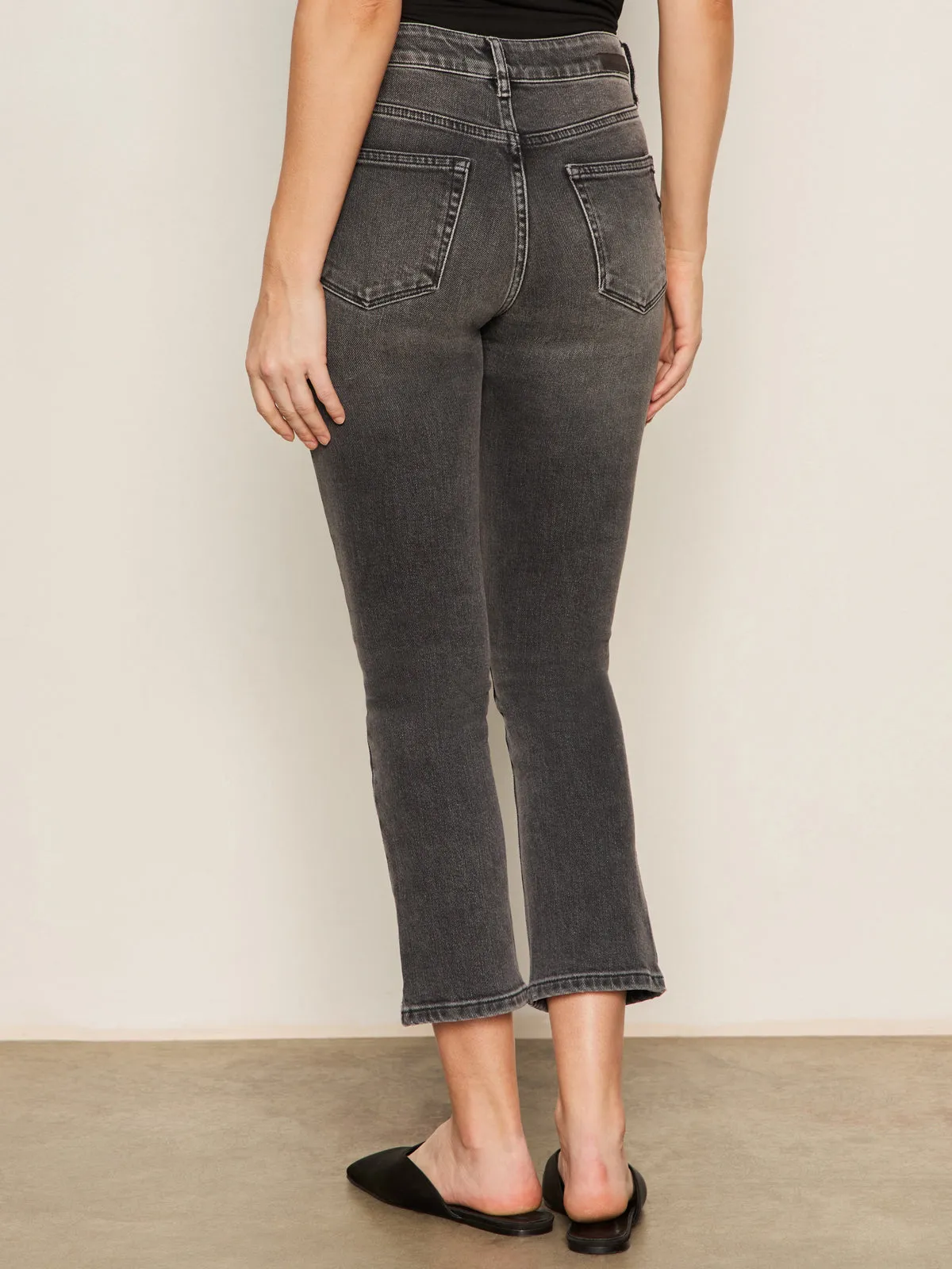 Ultimate Wear Astra Kick Crop Jean Washed Black Denim
