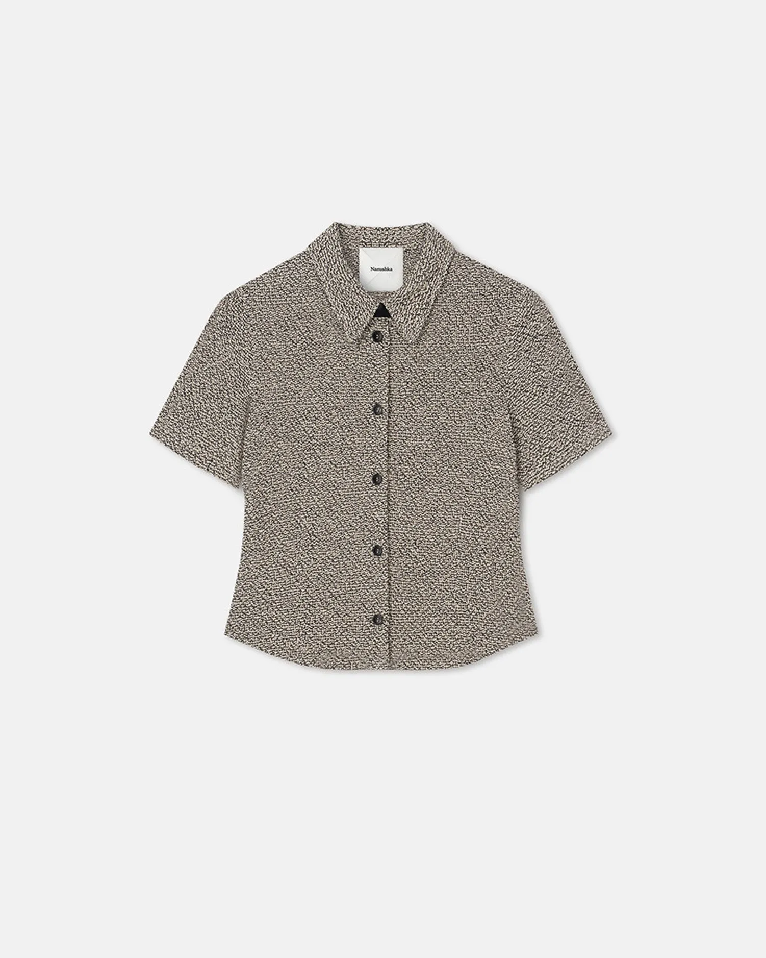 Compression Support Layer beachy vibe Clare - Loopback Cotton Shirt - Black/Creme Mouline