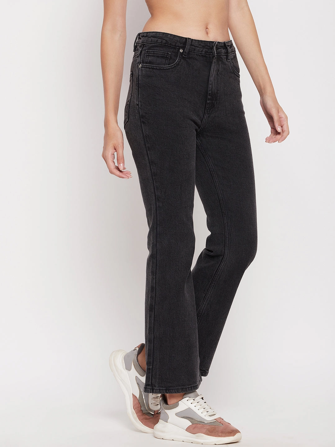 Everyday Loose Fashion Forward Madame Women Solid Black Jeans