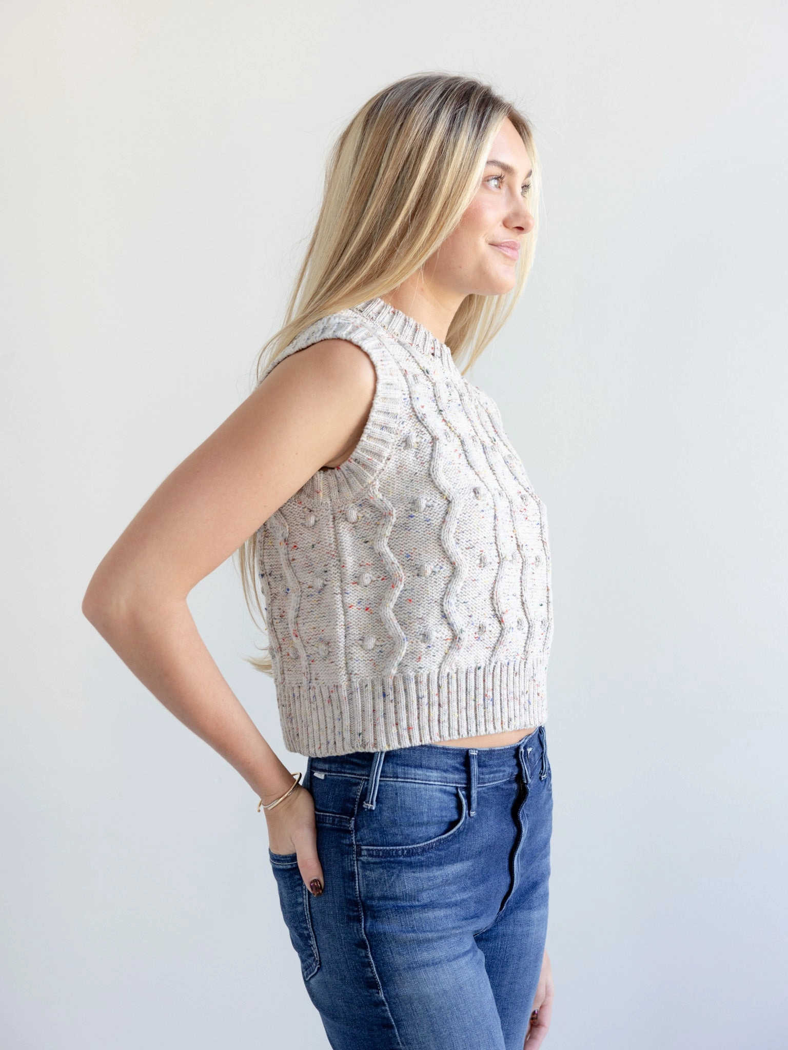 Seasonal Fit GiGi Bubble Vest in Natural Speckle