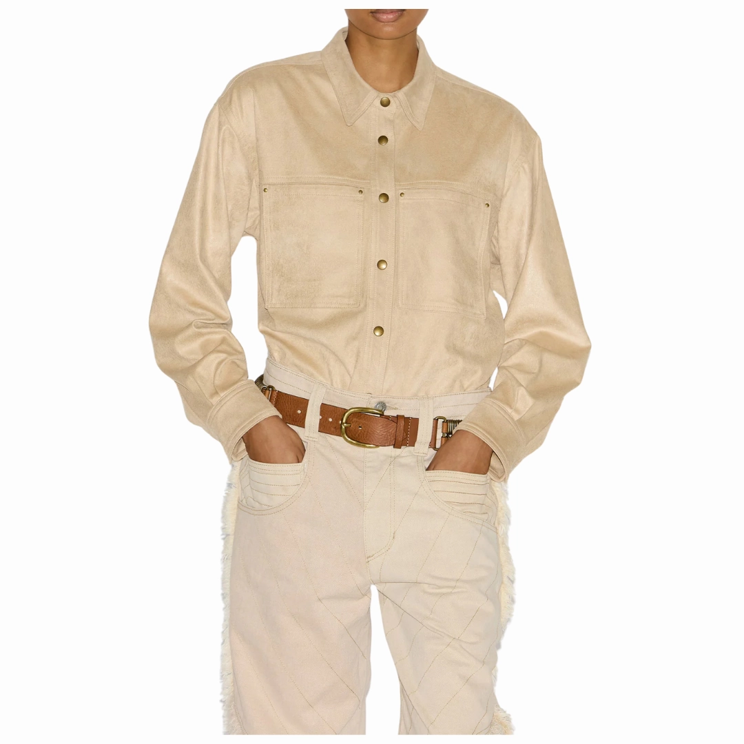 Gabiela Faux Suede Top Contoured Back Panel