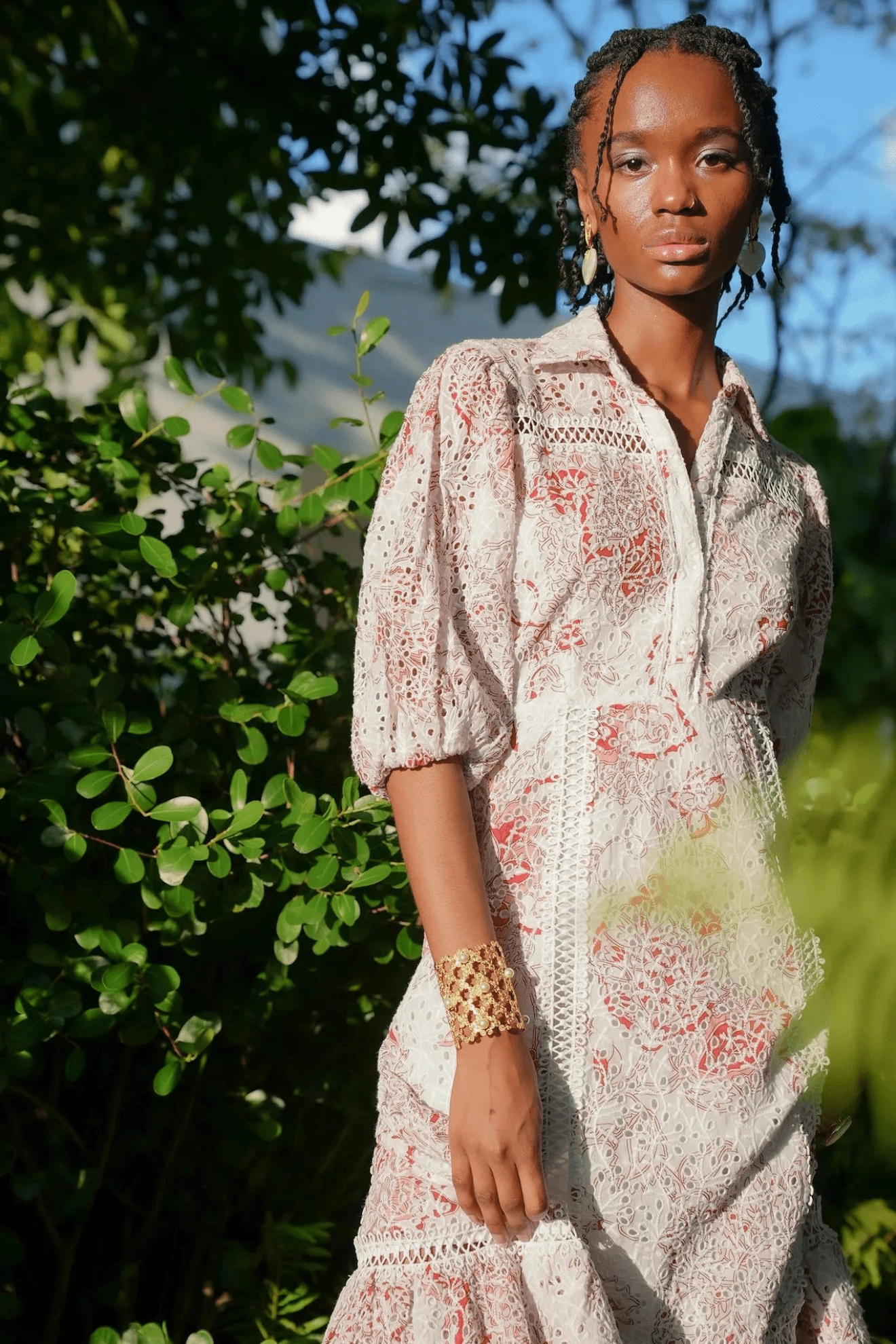 Lace Soft Bohemian style Gabrielle Dress Red