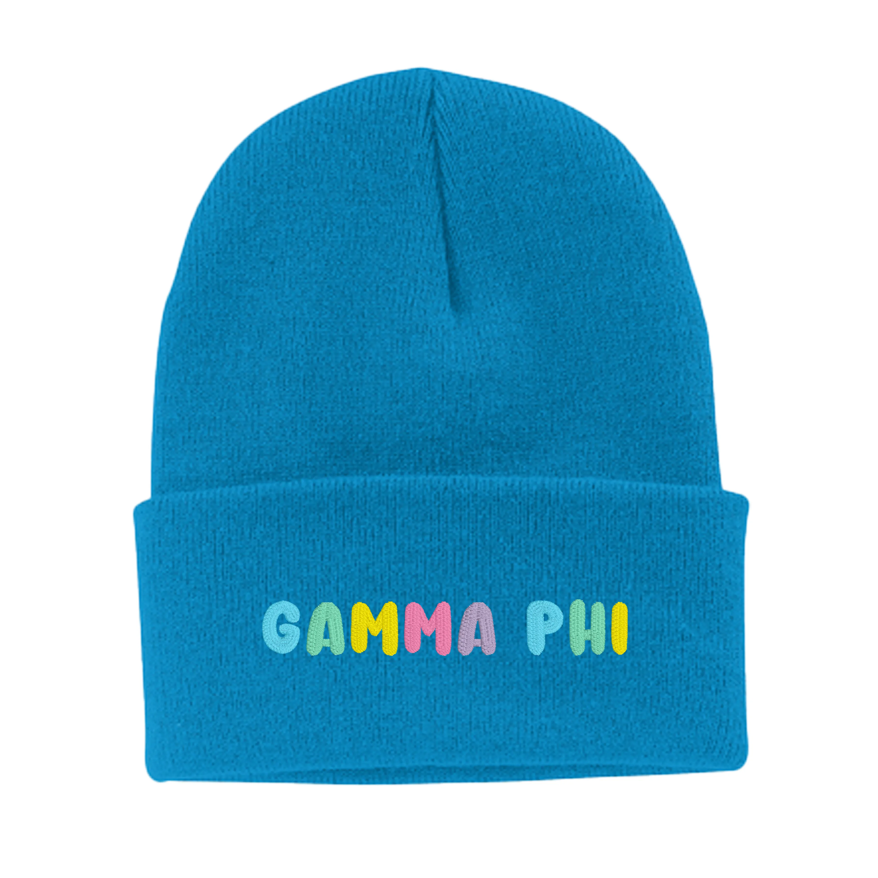 Gamma Phi Beta Bubble Embroidered Beanie - Gamma Phi Pastel