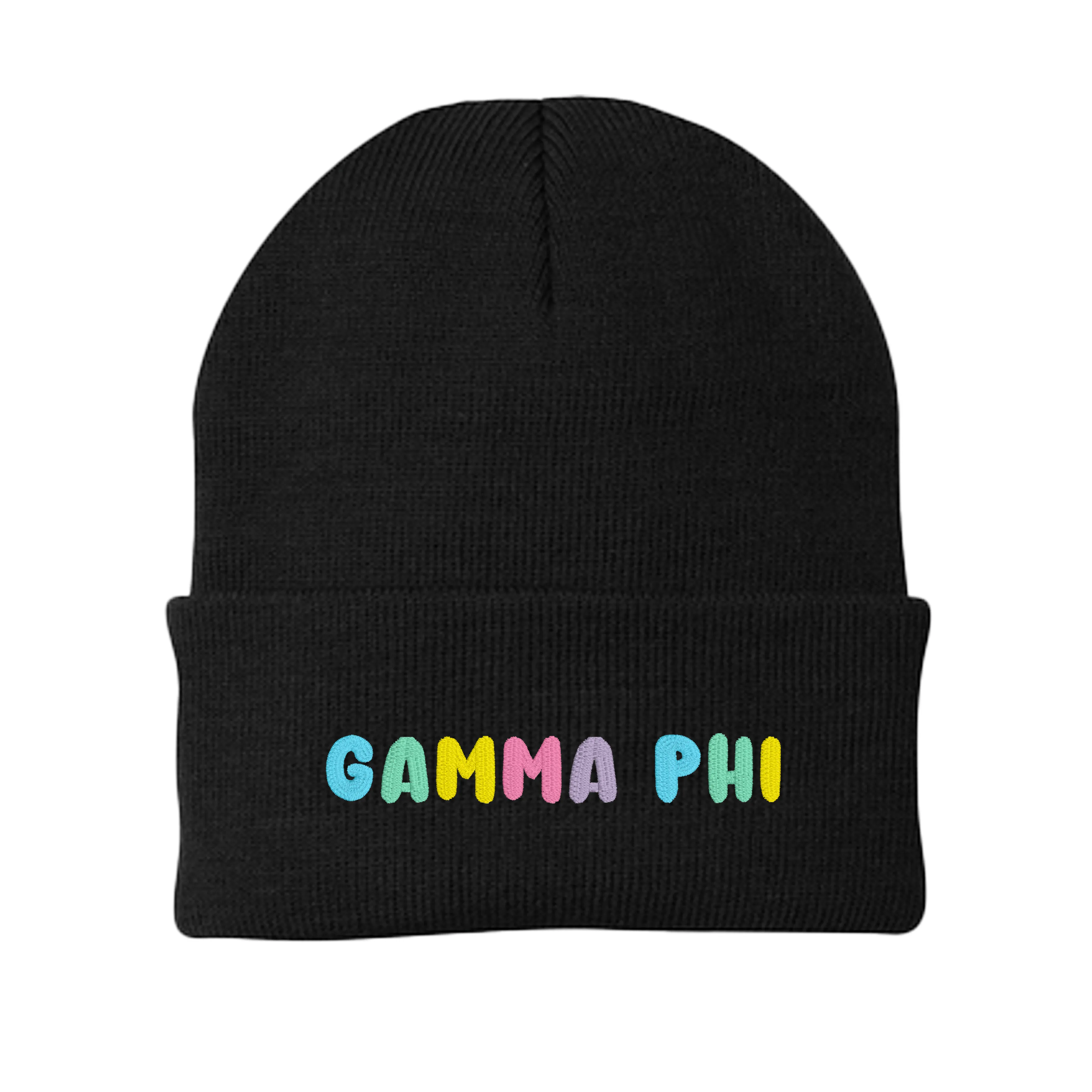Gamma Phi Beta Bubble Embroidered Beanie - Gamma Phi Pastel