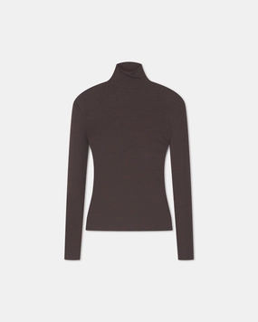Nayeli - Mesh Jersey Long Sleeved Top - Dark Oak BrushedInnerSurface