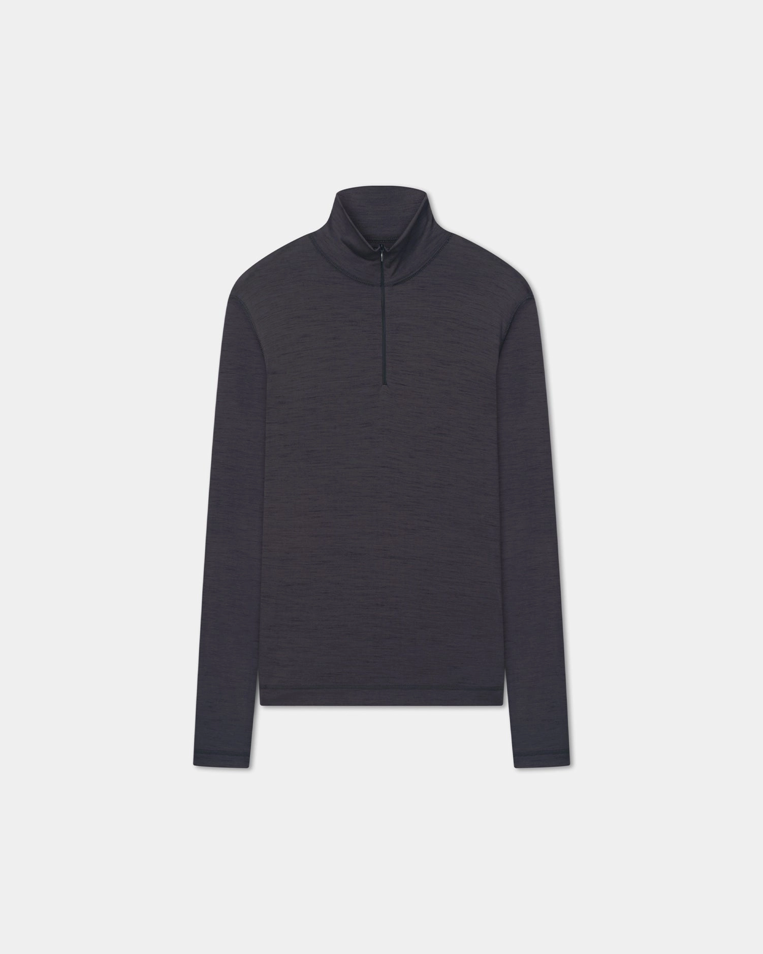 Tenoch - Melange Wool Jersey Turtleneck Top - Grey Melange EcoCertified Textile