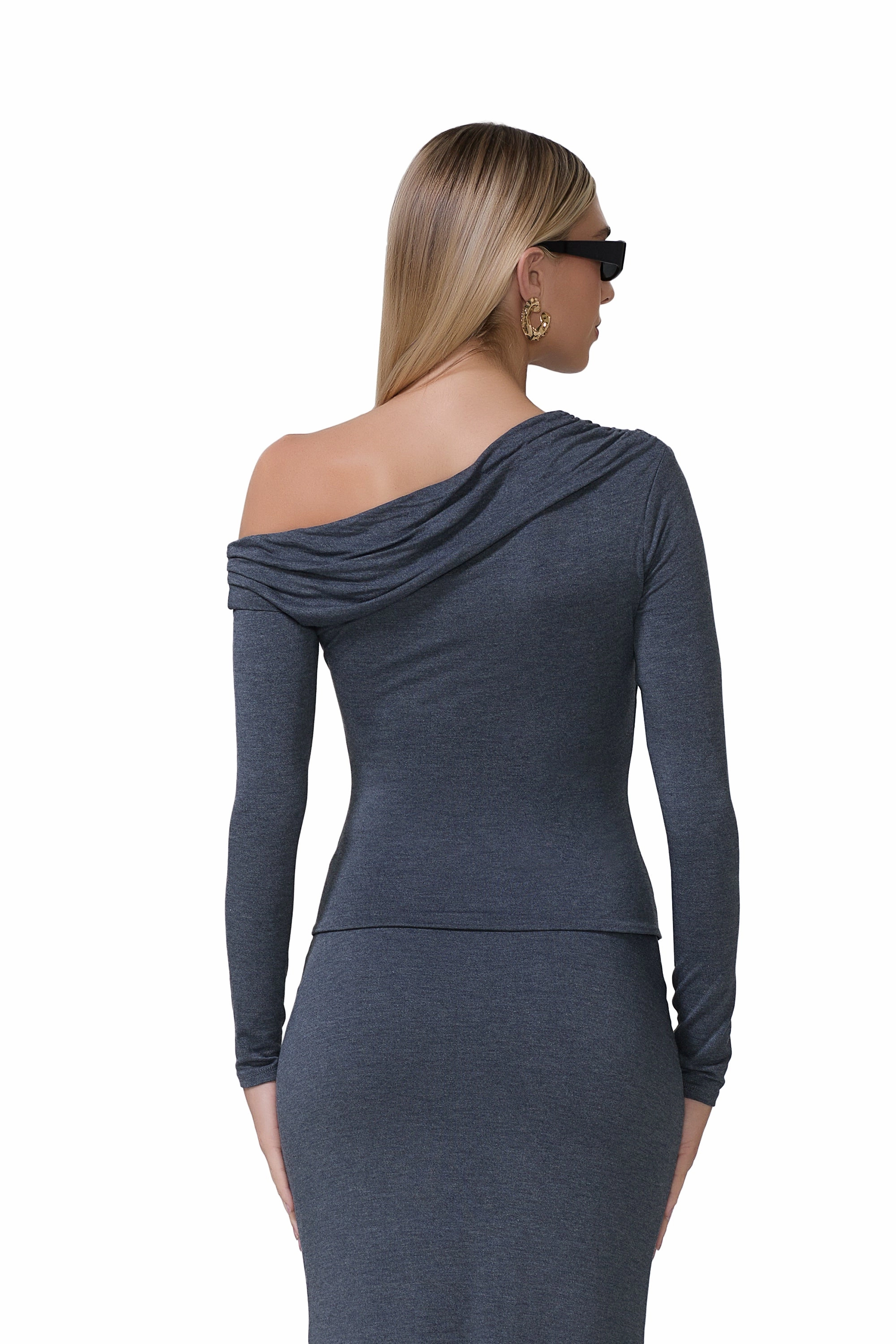 Bria Top - Heather Charcoal SoftKnit